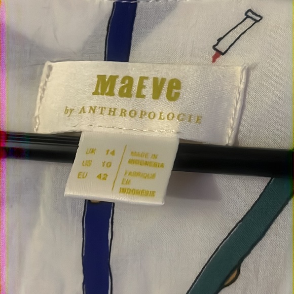 Maeve Anthro Marisol ruffled winter ski print size 10 - Picture 5 of 13